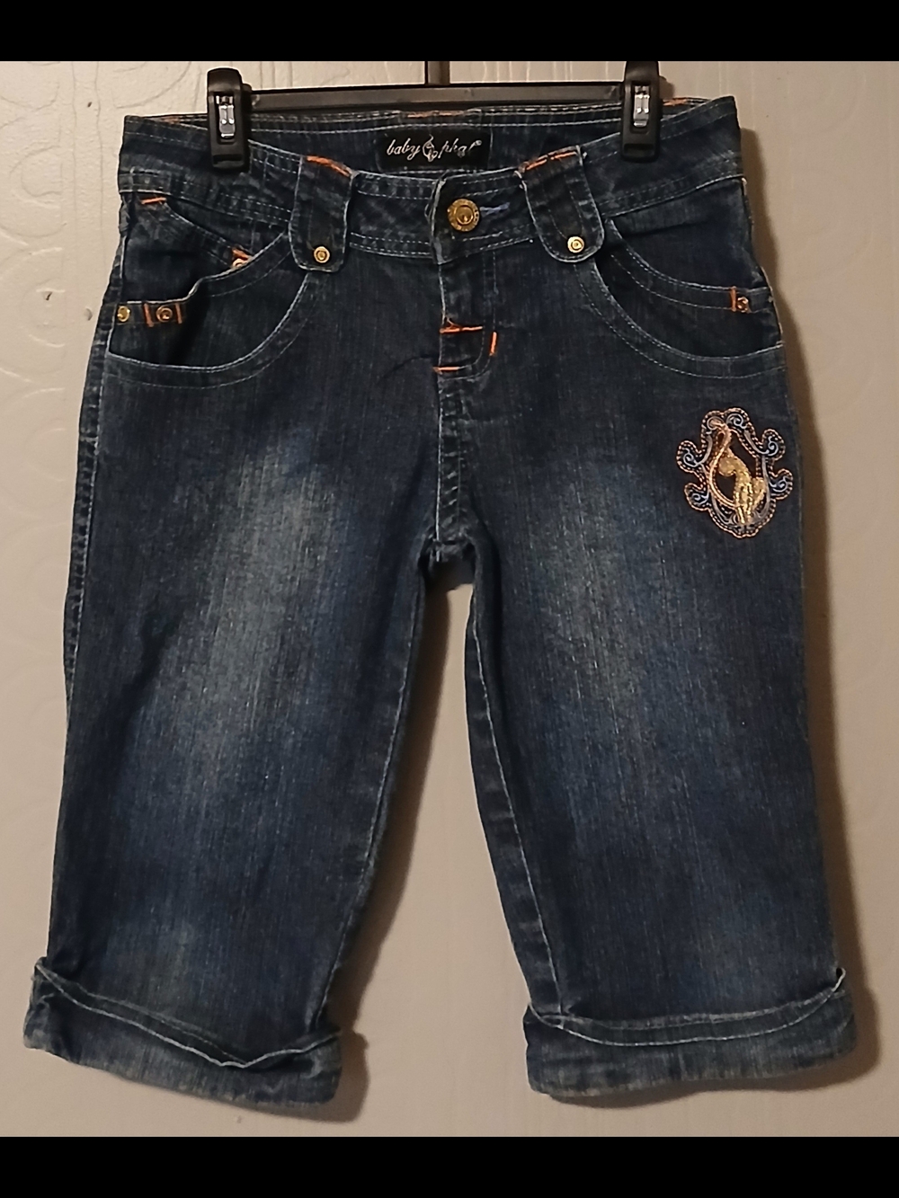 Baby Phat Girls Size 12 Jean Capri Shorts